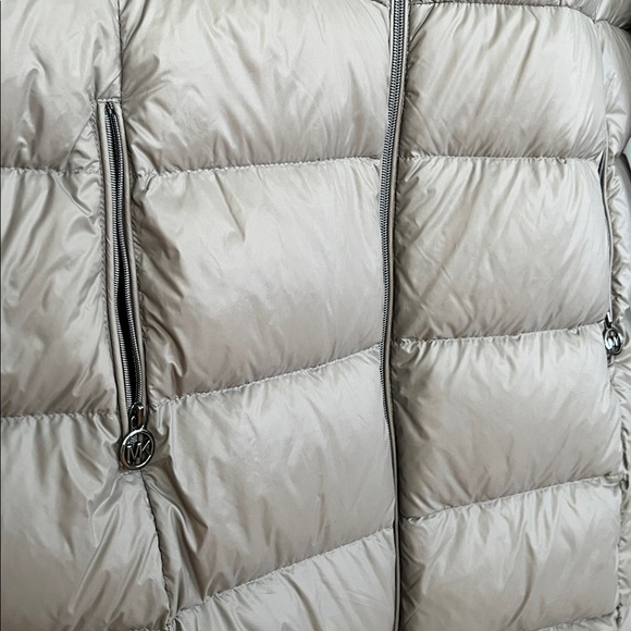 Michael Kors Packable Down Fill Taupe Brown Tan Long Jacket Coat XL - Picture 5 of 9